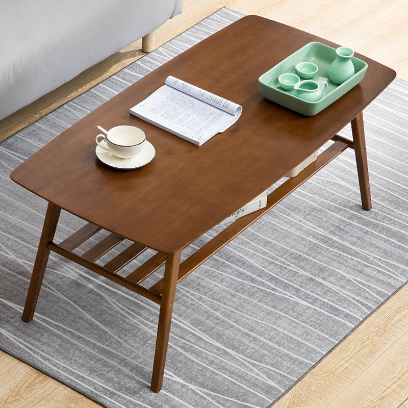 4 Legs Coffee Table Rectangular Single Coffee Table with Shelf