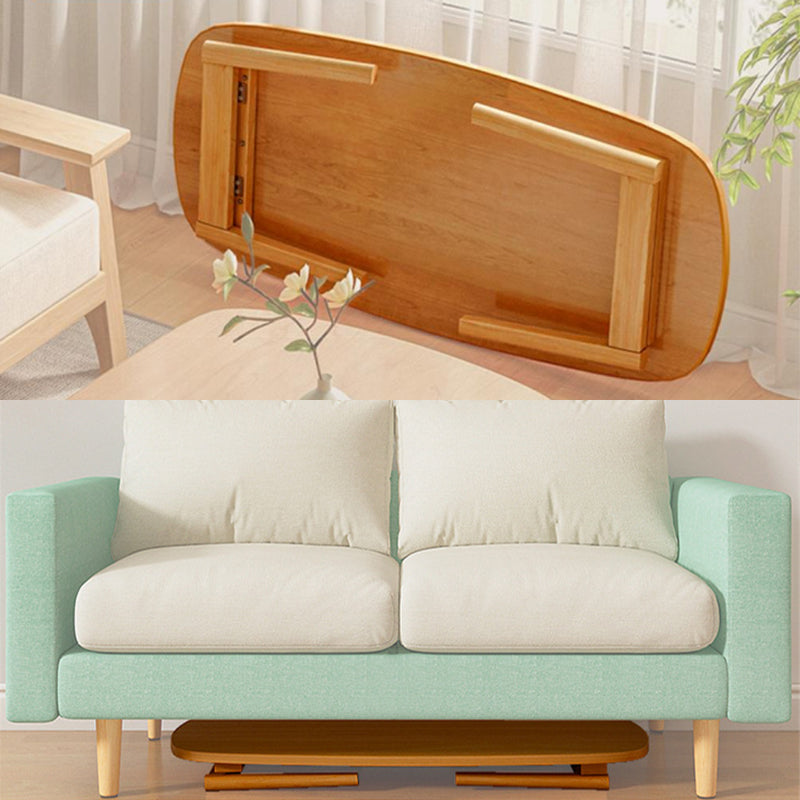 Rectangle Bunching Tables Solid Wood Coffee or End Table with Storage Shelf