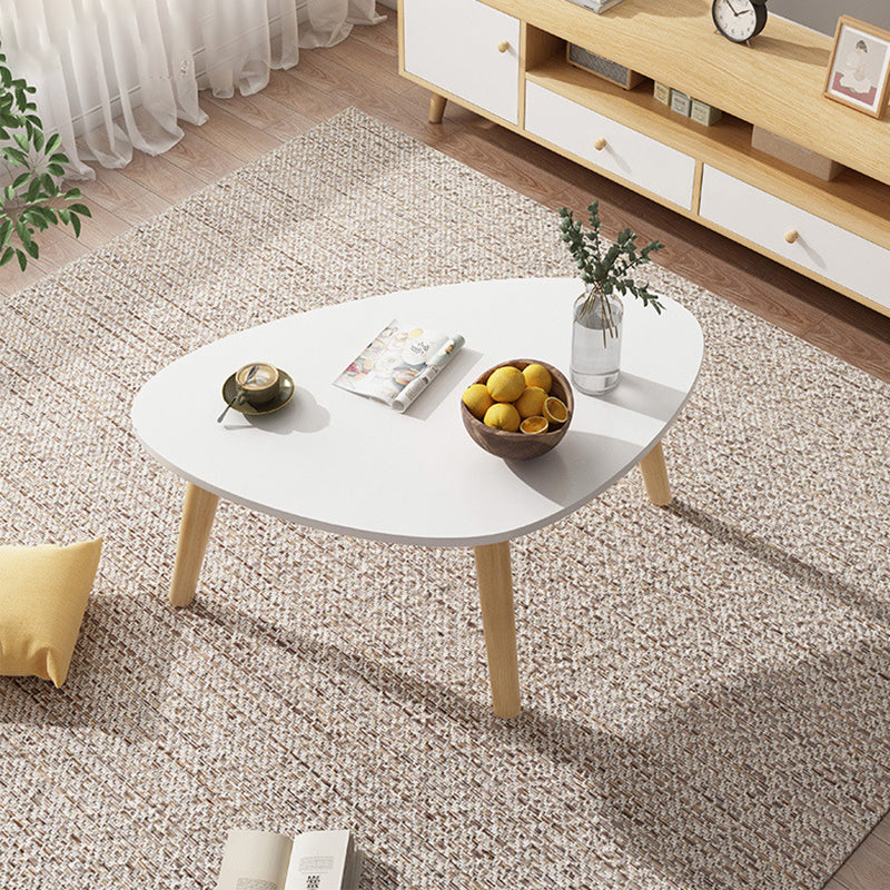 3 Legs Wood Coffee Table Modern Free-Form Nesting Coffee Table Set