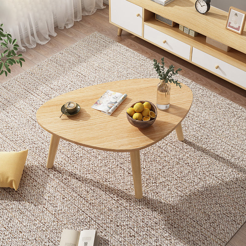 3 Legs Wood Coffee Table Modern Free-Form Nesting Coffee Table Set