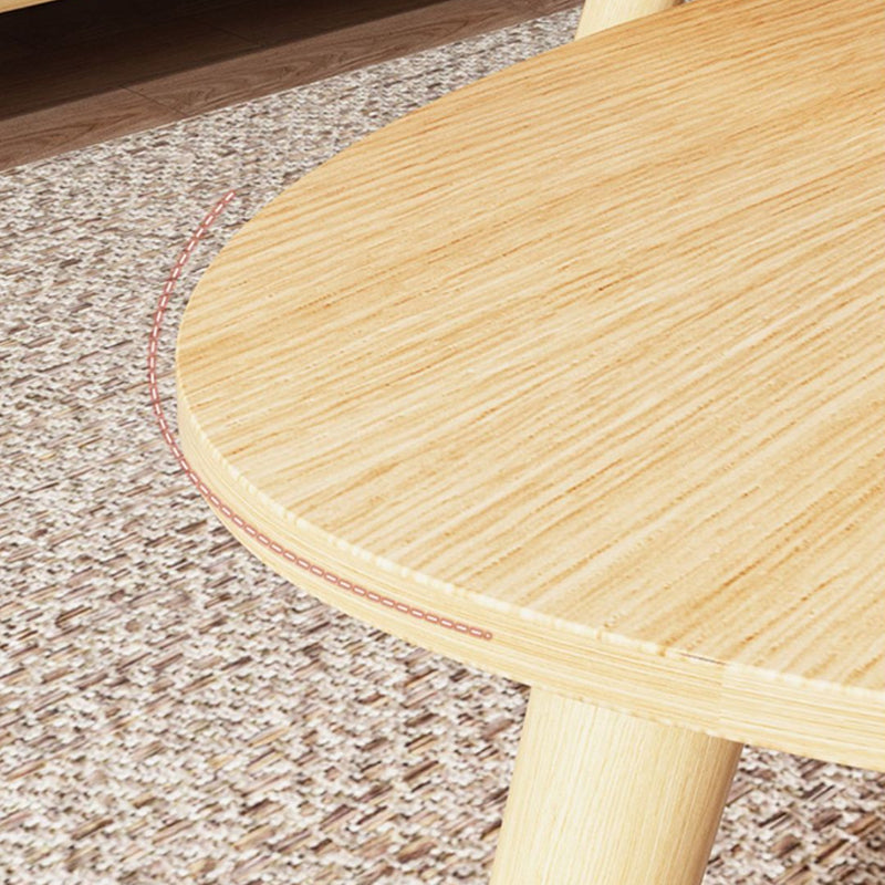 3 Legs Wood Coffee Table Modern Free-Form Nesting Coffee Table Set