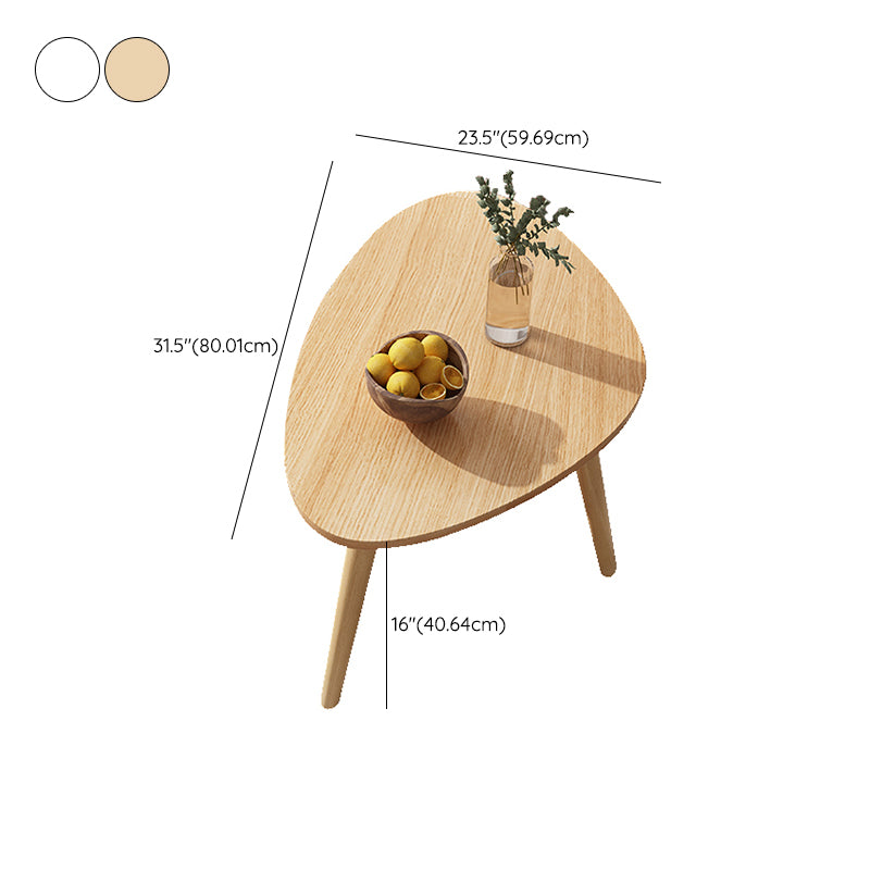 3 Legs Wood Coffee Table Modern Free-Form Nesting Coffee Table Set