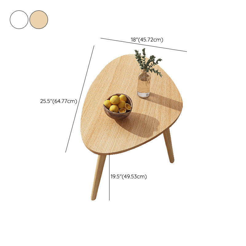 3 Legs Wood Coffee Table Modern Free-Form Nesting Coffee Table Set