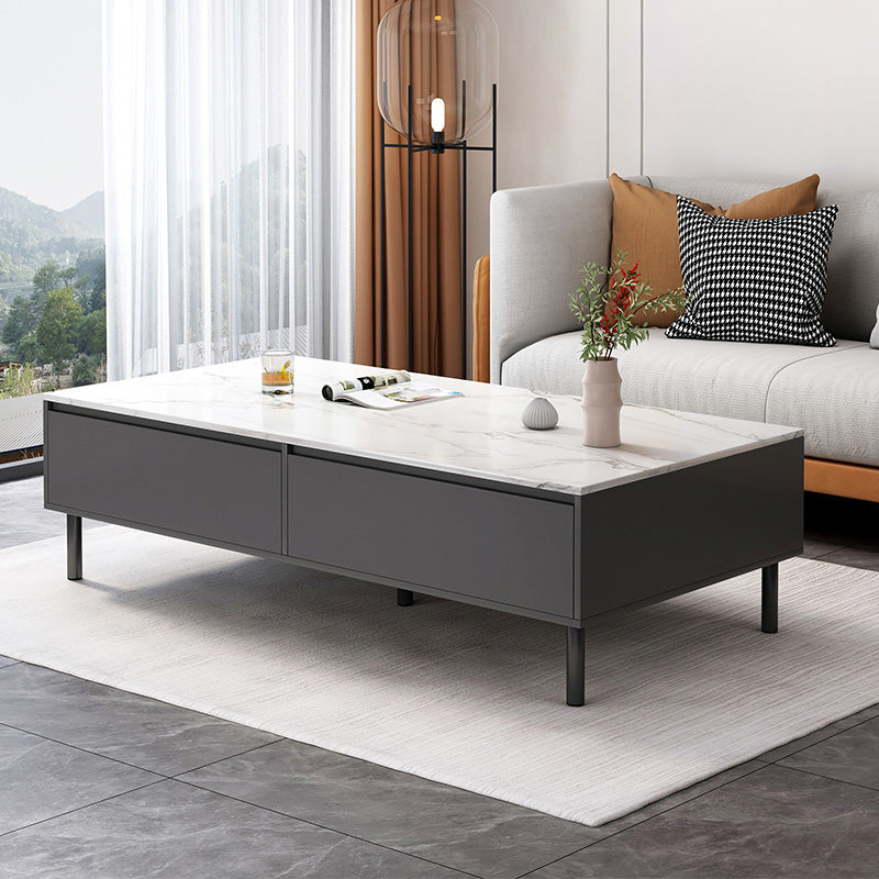 Rectangle Single Coffee Table Four Legs Coffee Table with Storage