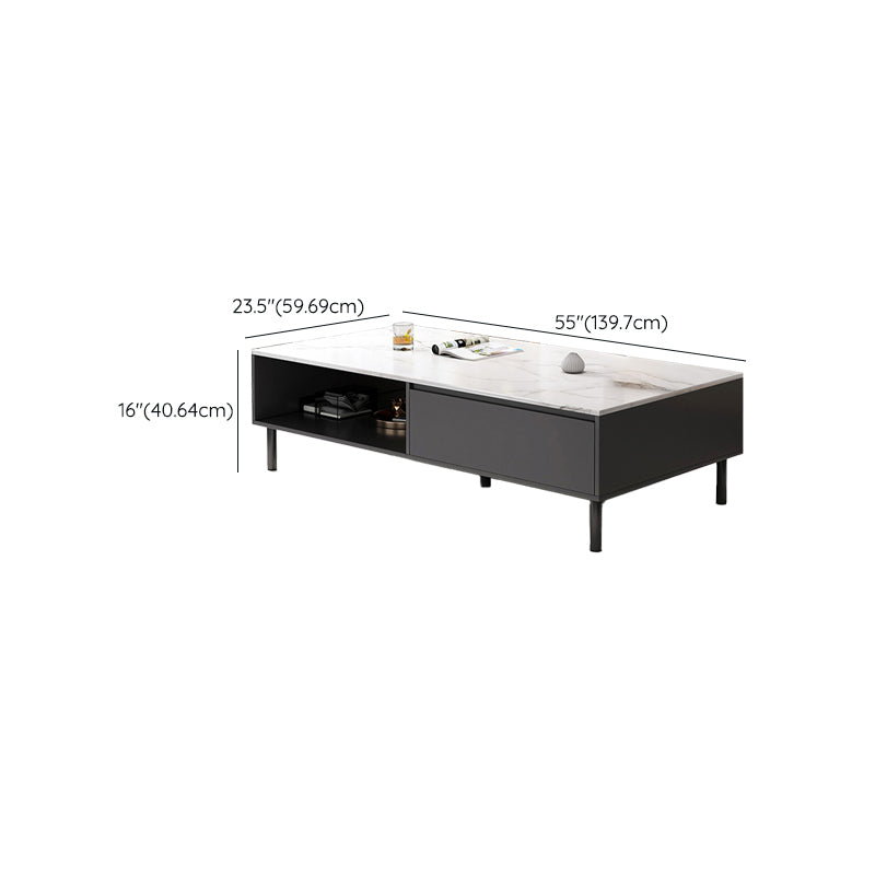 Rectangle Single Coffee Table Four Legs Coffee Table with Storage