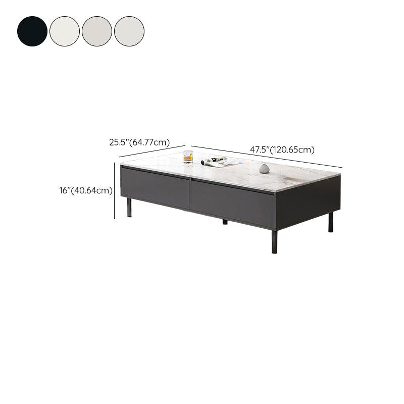 Rectangle Single Coffee Table Four Legs Coffee Table with Storage