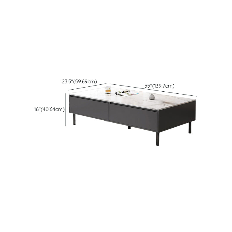 Rectangle Single Coffee Table Four Legs Coffee Table with Storage