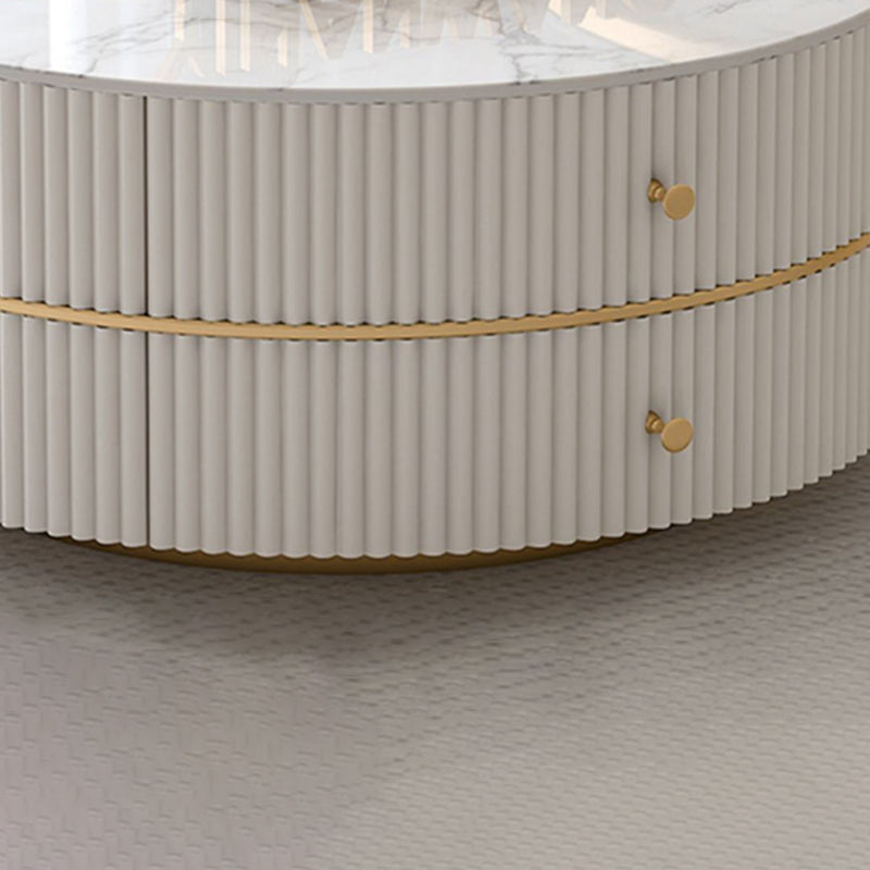 Round Nesting Coffee Table Set Frame Coffee Table with Storage