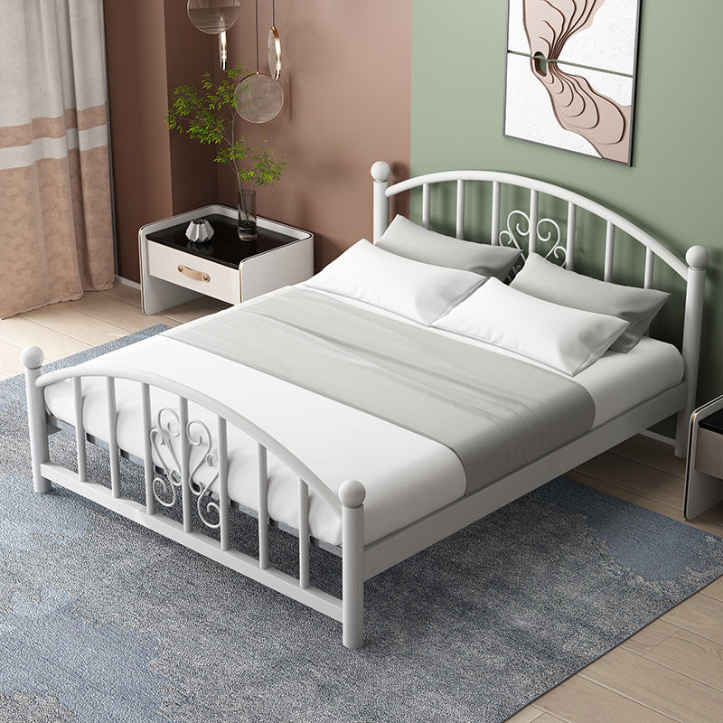 Modern Finish Metallic Open-Frame Bed Glam Wire-Grid Iron Bed Frame with Headboard