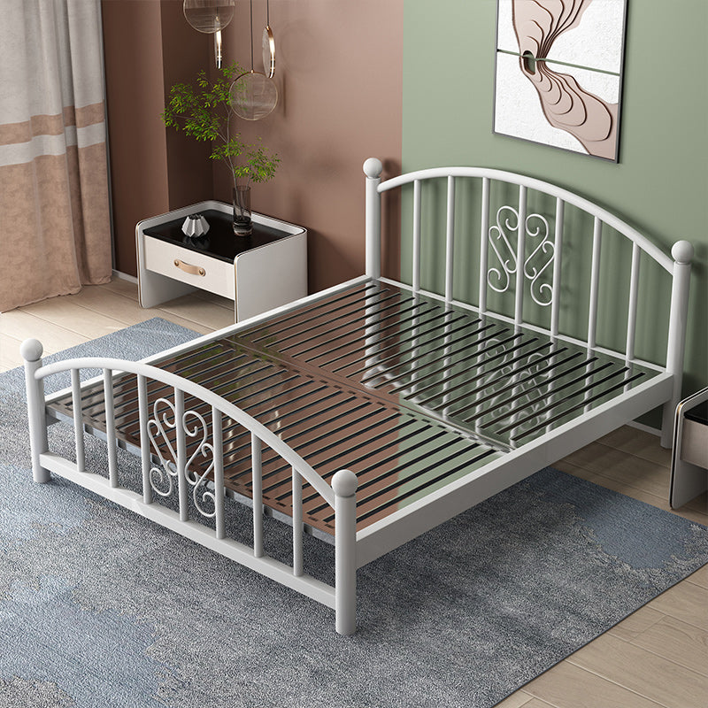 Modern Finish Metallic Open-Frame Bed Glam Wire-Grid Iron Bed Frame with Headboard