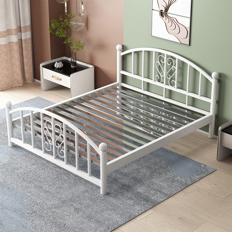 Modern Finish Metallic Open-Frame Bed Glam Wire-Grid Iron Bed Frame with Headboard