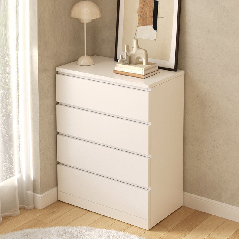 Modern White/Natural Chest with Wooden Drawers Rectangle Chest