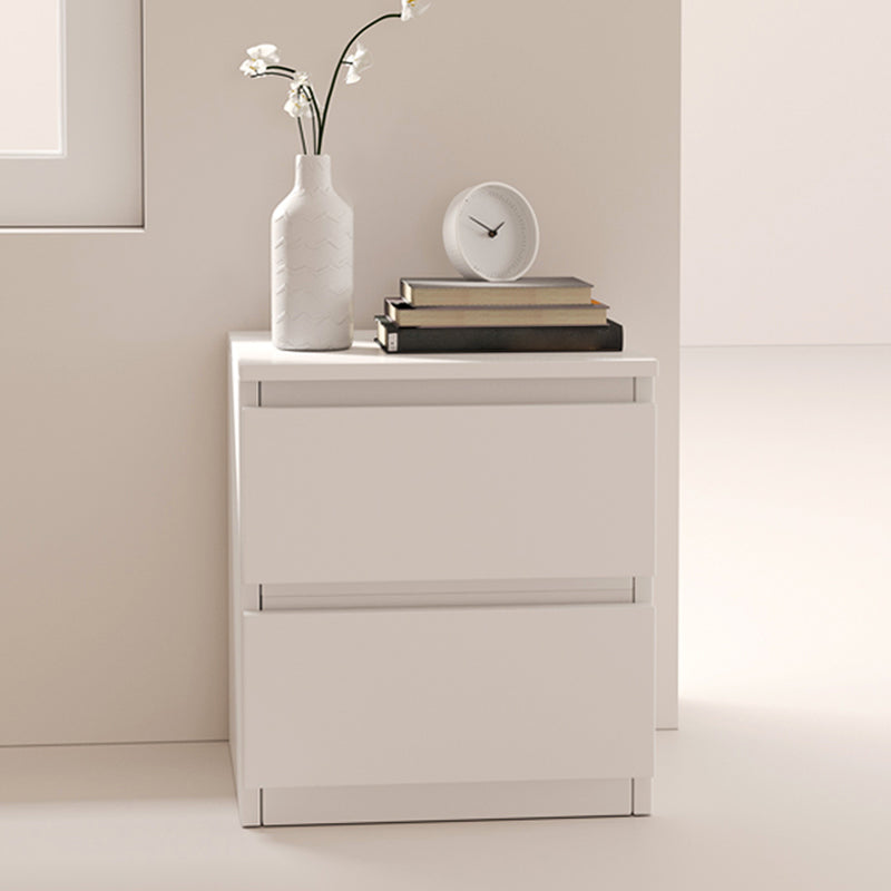 Modern White/Natural Chest with Wooden Drawers Rectangle Chest