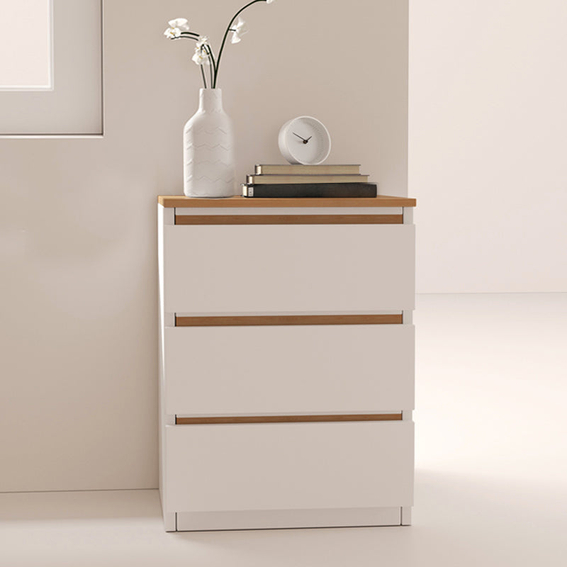 Modern White/Natural Chest with Wooden Drawers Rectangle Chest