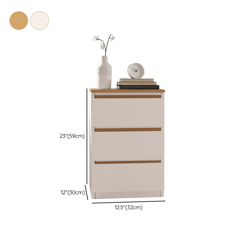 Modern White/Natural Chest with Wooden Drawers Rectangle Chest