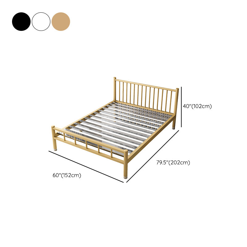 Contemporary Metal Standard Bed with Metal Legs Bed Frame with Headboard