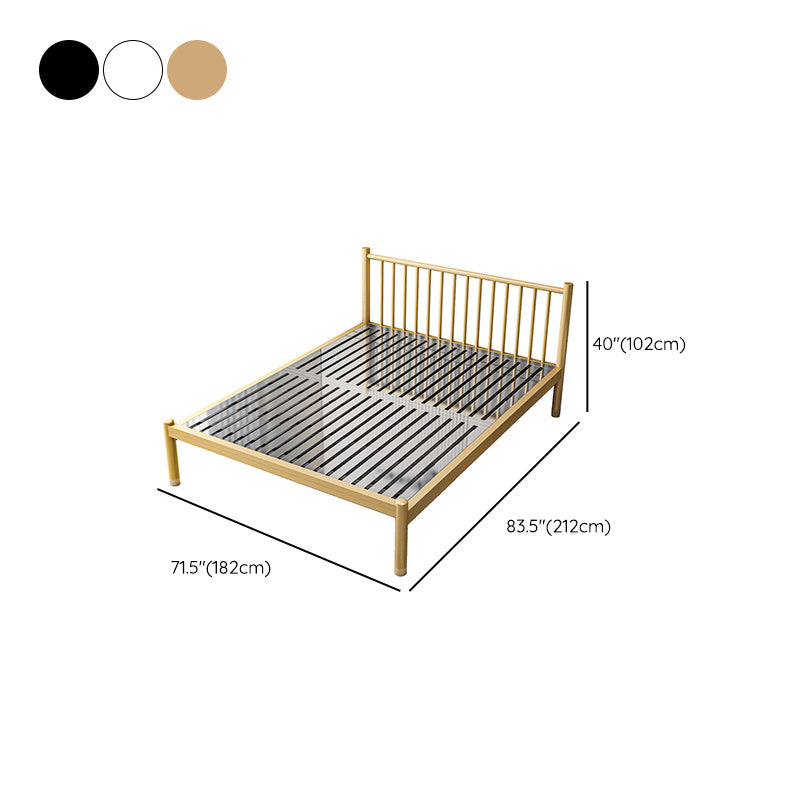 Contemporary Metal Standard Bed with Metal Legs Bed Frame with Headboard