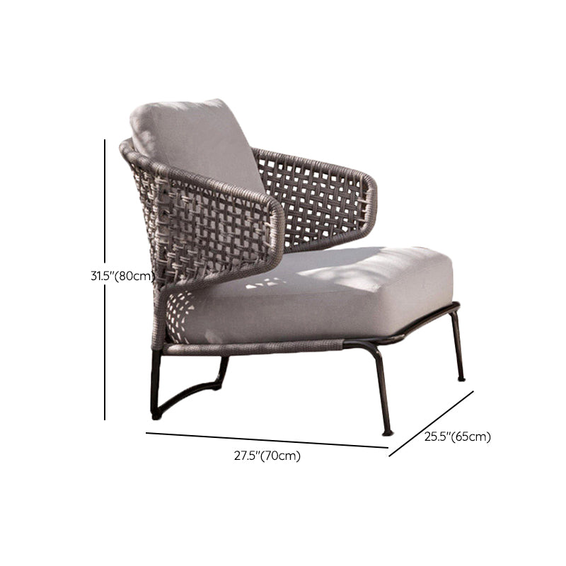 Tropical Outdoor Chair with Removable Water Repellent Finish Cushion