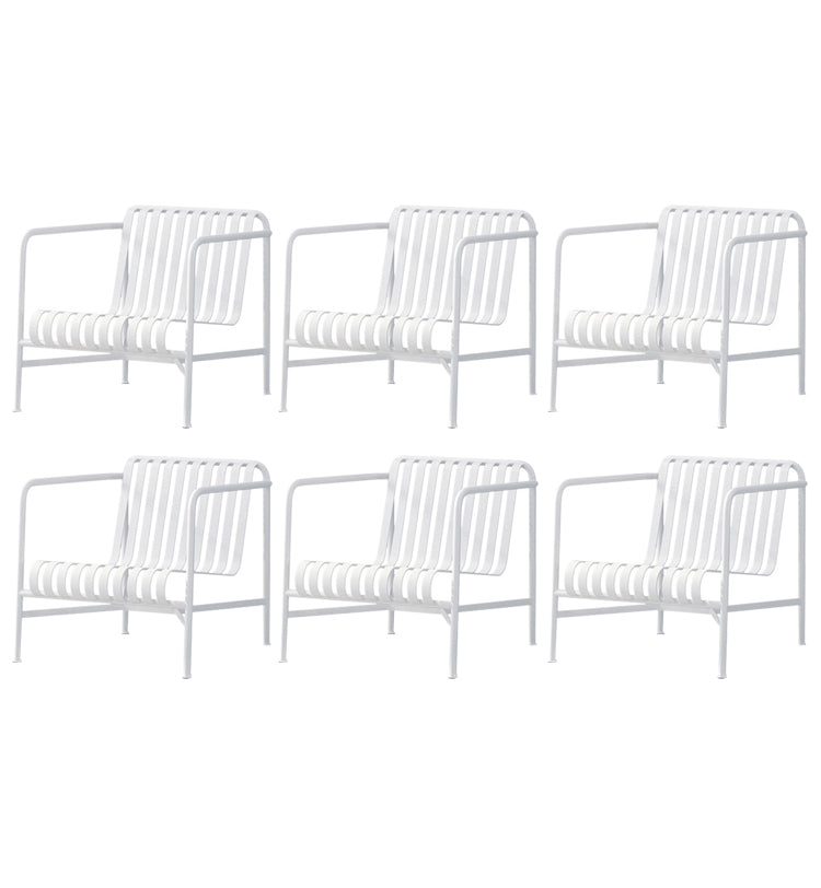 Contemporary Metal Dining Chair with High Back Dining Chair in White