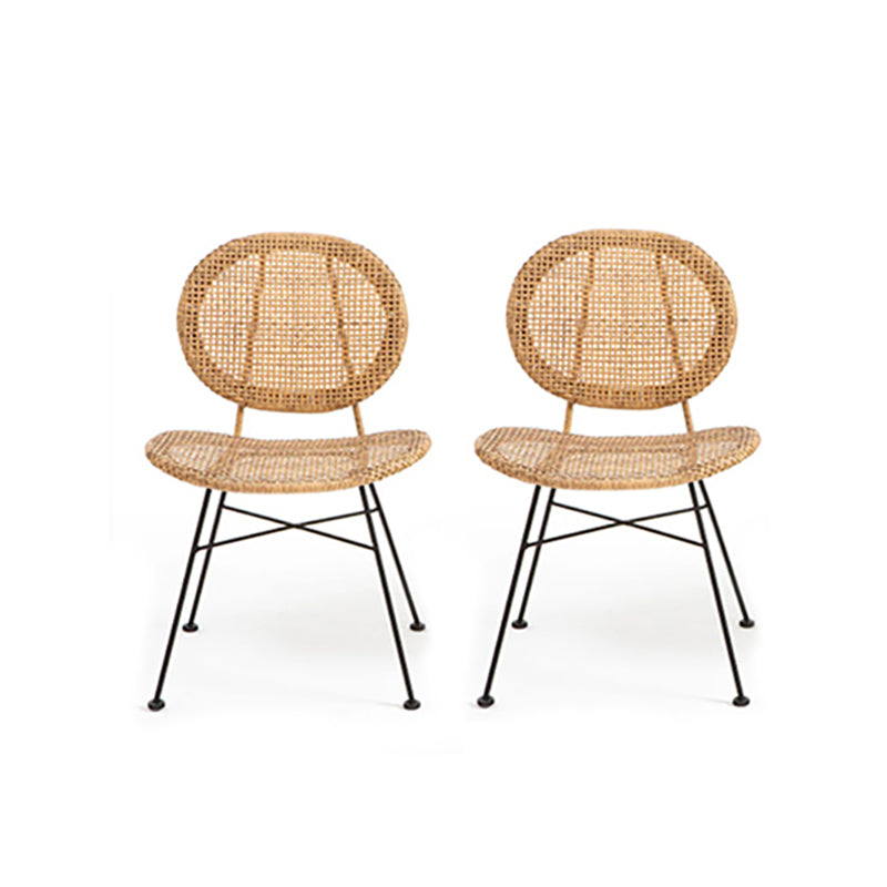 Tropical Patio Dining Chair Armless Rattan Outdoors Dining Chairs