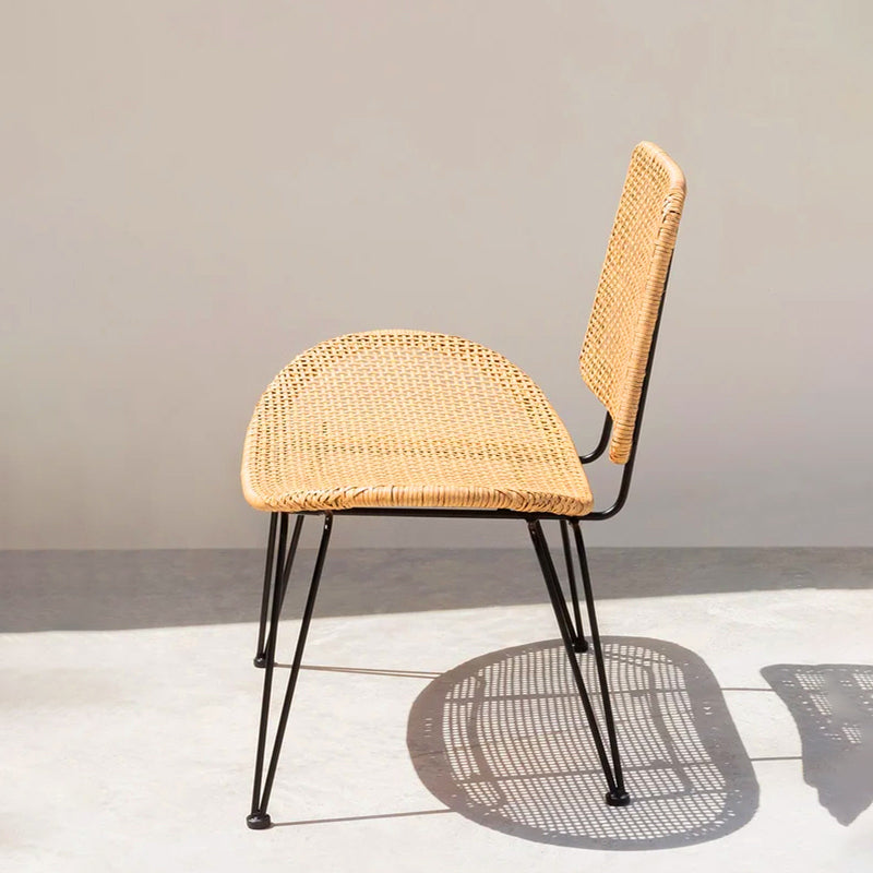 Tropical Patio Dining Chair Armless Rattan Outdoors Dining Chairs