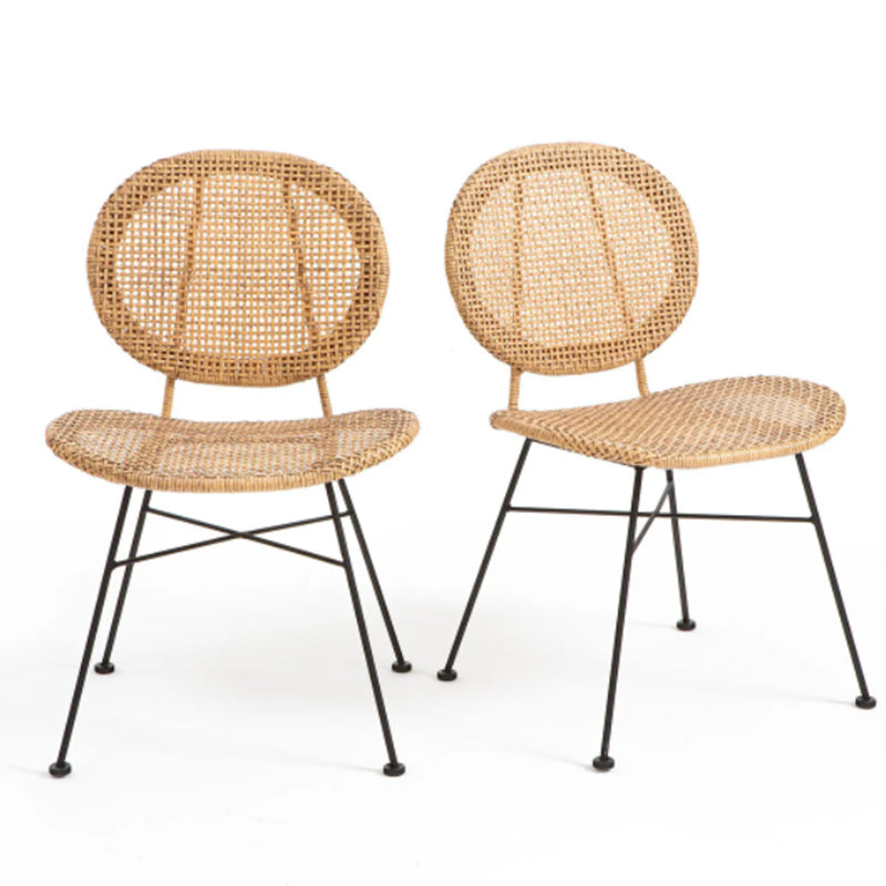 Tropical Patio Dining Chair Armless Rattan Outdoors Dining Chairs