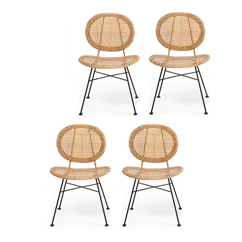 Tropical Patio Dining Chair Armless Rattan Outdoors Dining Chairs