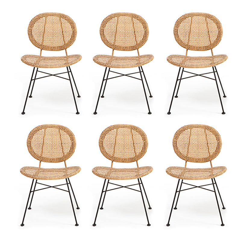 Tropical Patio Dining Chair Armless Rattan Outdoors Dining Chairs