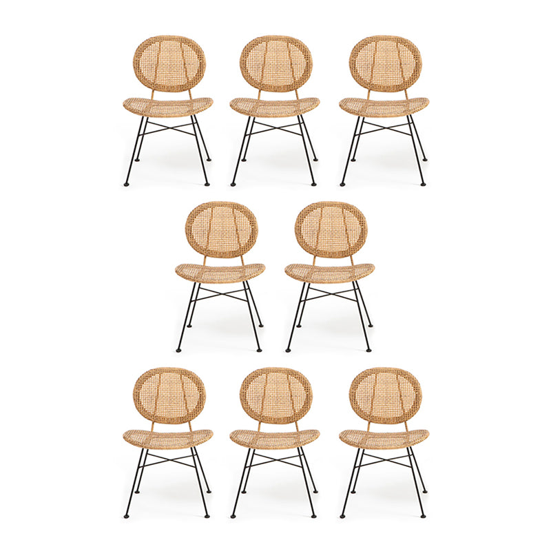 Tropical Patio Dining Chair Armless Rattan Outdoors Dining Chairs