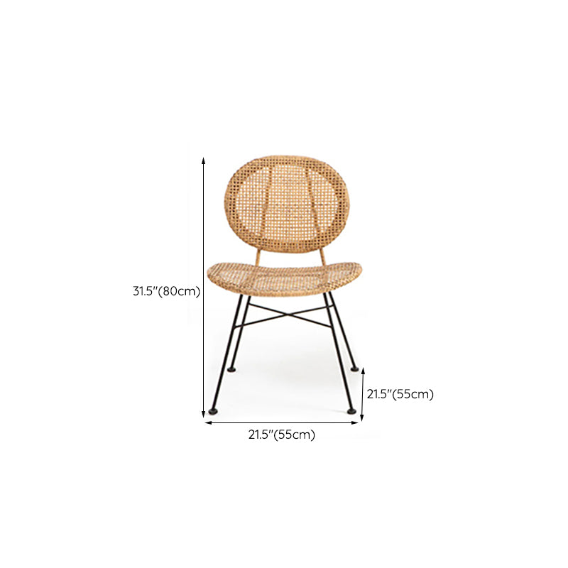 Tropical Patio Dining Chair Armless Rattan Outdoors Dining Chairs