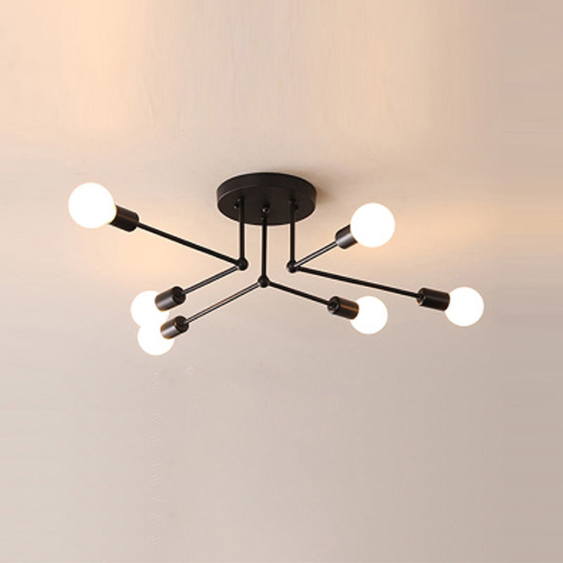 Industrial L Ceiling Lamp Minimalist Flush Mount Light Fixture for Bedroom
