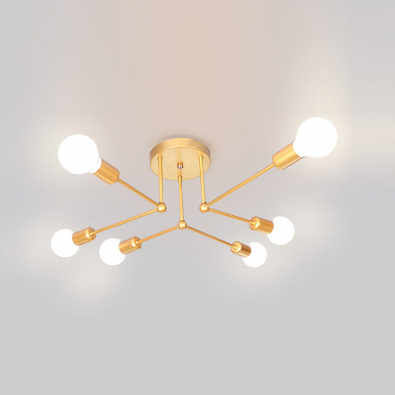 Industrial L Ceiling Lamp Minimalist Flush Mount Light Fixture for Bedroom