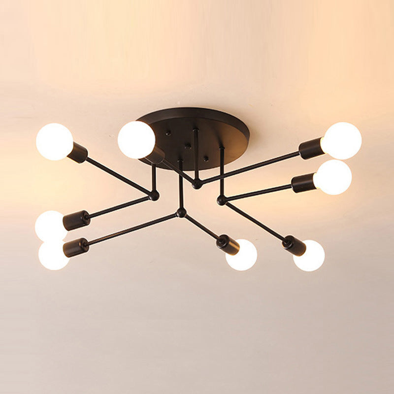 Industrial L Ceiling Lamp Minimalist Flush Mount Light Fixture for Bedroom