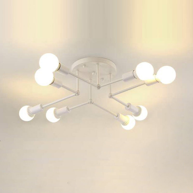 Industrial L Ceiling Lamp Minimalist Flush Mount Light Fixture for Bedroom