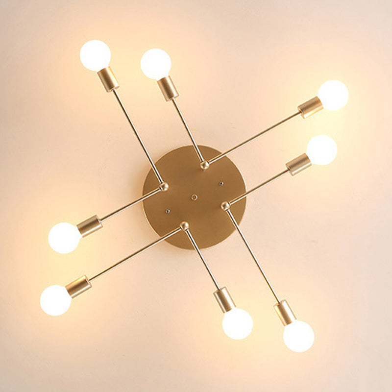 Industrial L Ceiling Lamp Minimalist Flush Mount Light Fixture for Bedroom