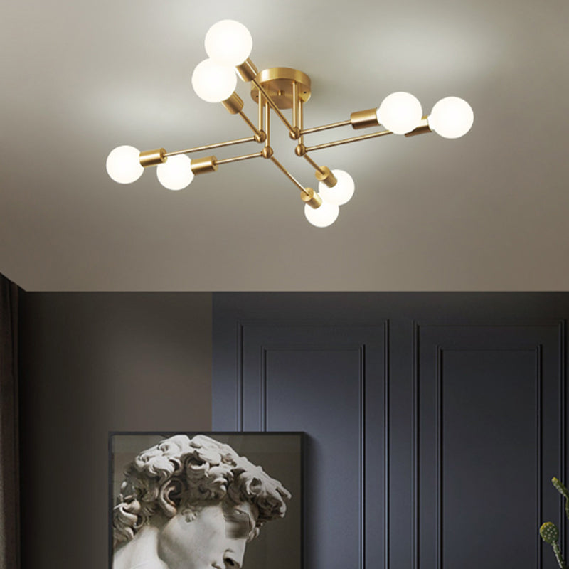 Industrial L Ceiling Lamp Minimalist Flush Mount Light Fixture for Bedroom