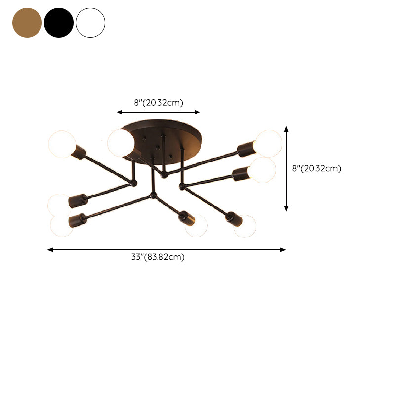 Industrial L Ceiling Lamp Minimalist Flush Mount Light Fixture for Bedroom