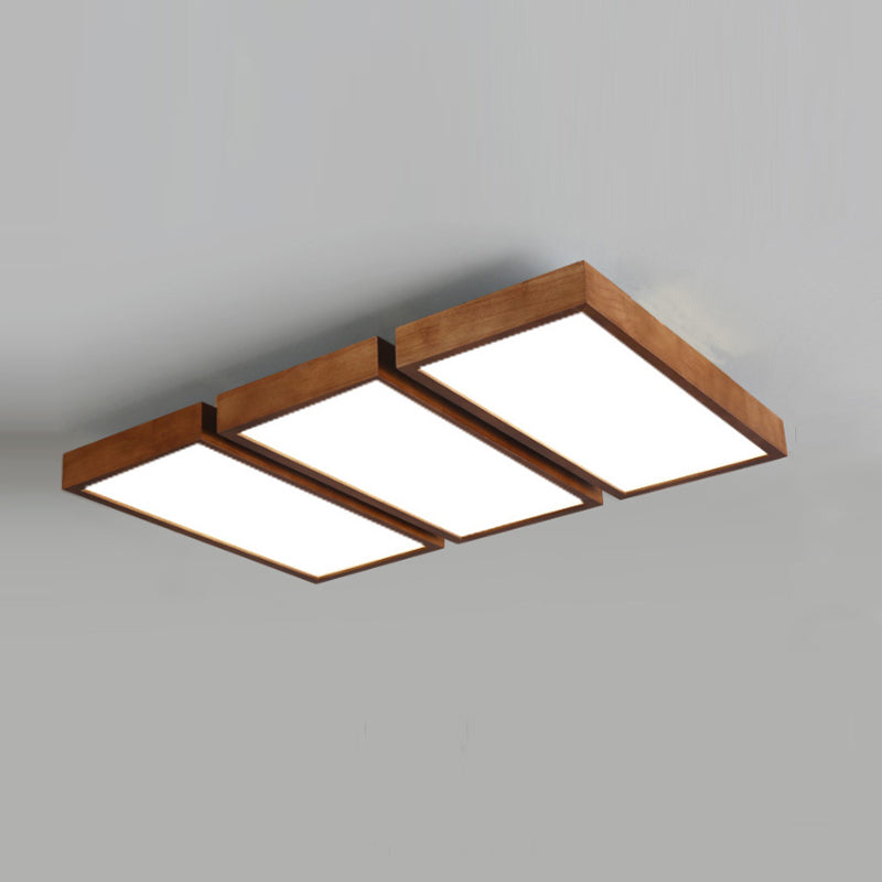 Modern Ceiling Lamp Wooden Flush Mount Light Fixture for Bedroom