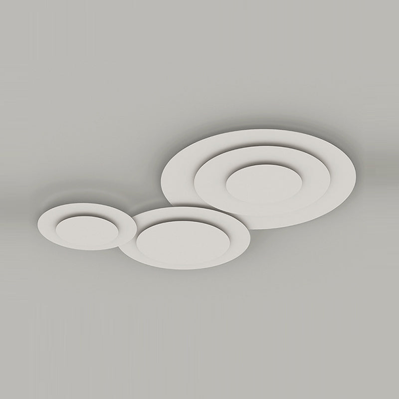 Nordic Flush Mount Multi-Layer LED Ceiling Light Fixture in White for Living Room
