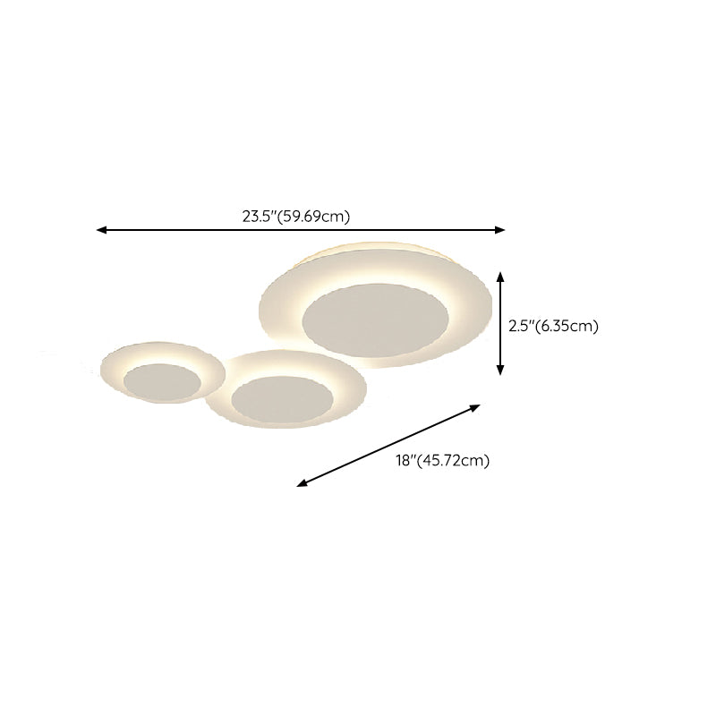 Nordic Flush Mount Multi-Layer LED Ceiling Light Fixture in White for Living Room