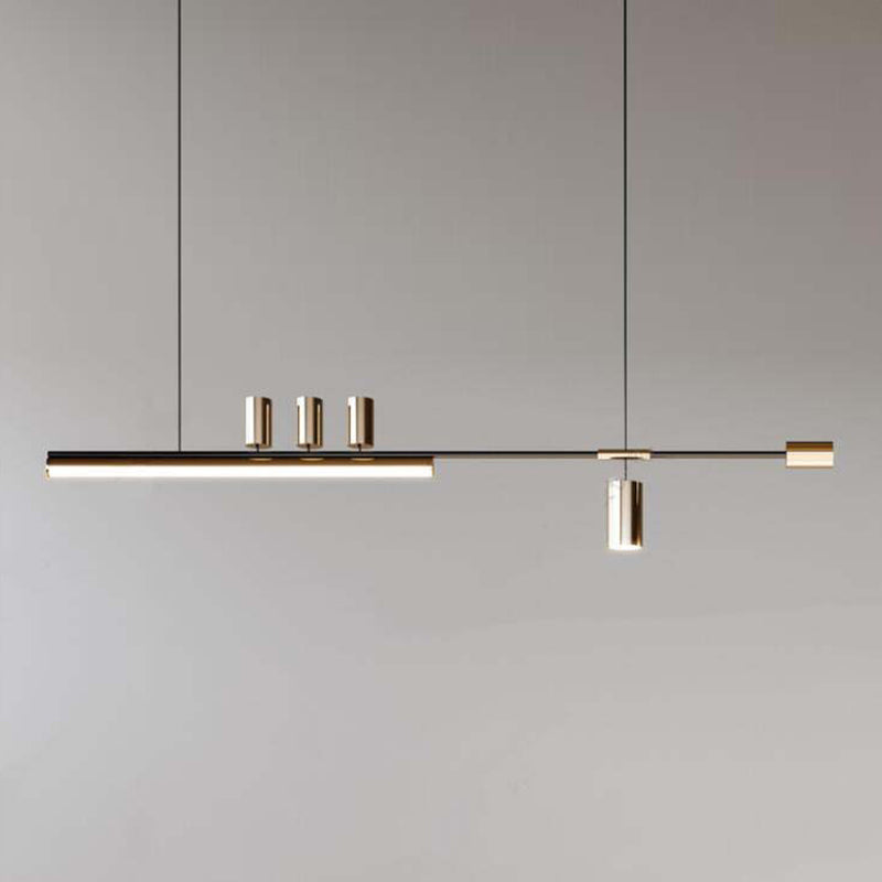 3/6-Light Black Kitchen Island Lighting Modernism Metal Ceiling Light