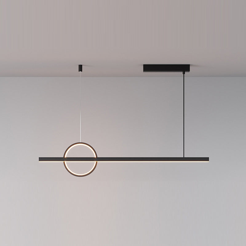 2-Light Modernism Black Island Lighting LED Metal Ceiling Light for Kitchen