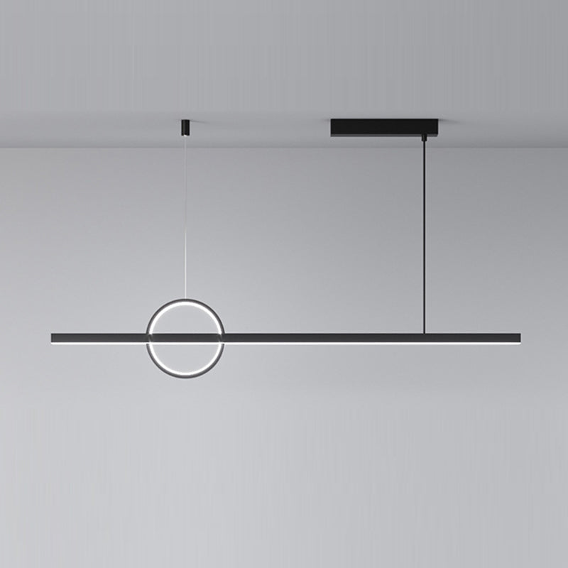 2-Light Modernism Black Island Lighting LED Metal Ceiling Light for Kitchen