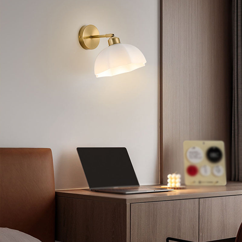 Nordic Style Wall Light Dome Shape Wall Lamp with Glass Shade for Living Room