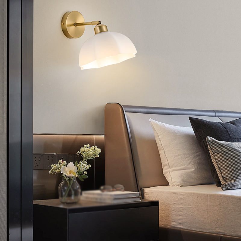 Nordic Style Wall Light Dome Shape Wall Lamp with Glass Shade for Living Room