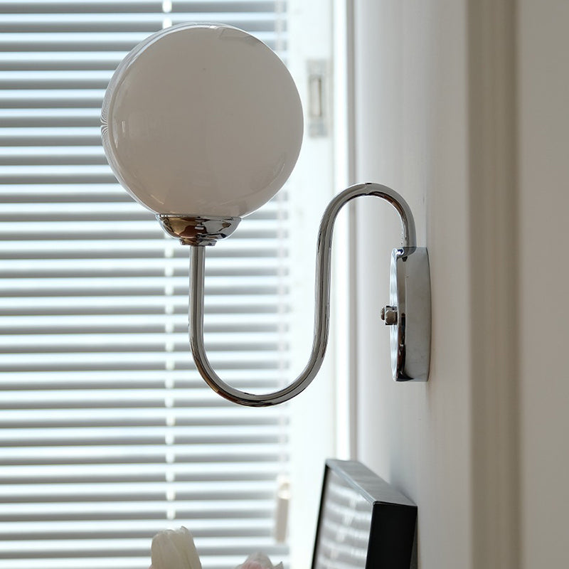 Nordic Style Wall Light Ball Shape Wall Lamp with Glass Shade for Living Room
