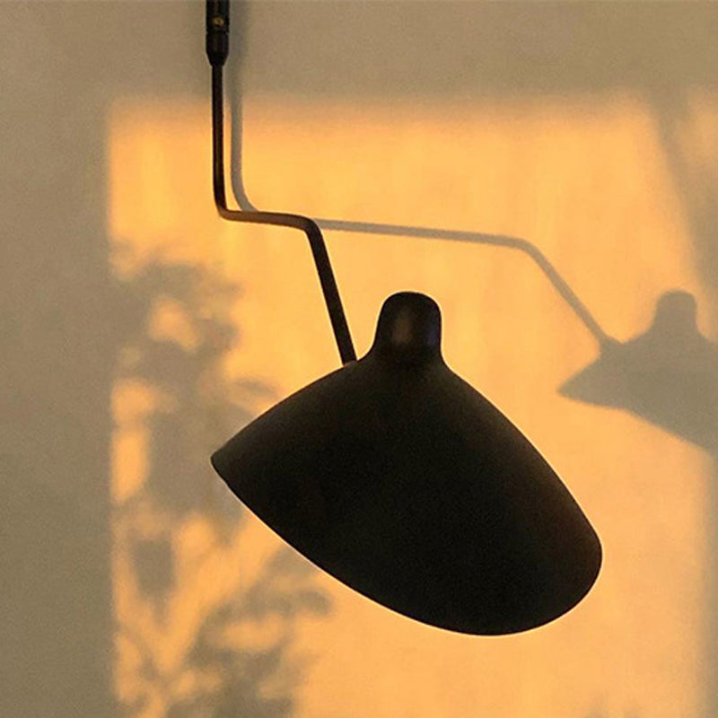 Contemporary Armed Wall Light Sconce Metal 1-Light Flush Mount Wall Sconce