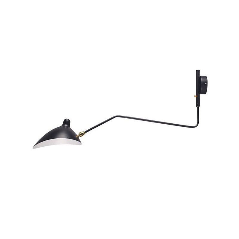 Contemporary Armed Wall Light Sconce Metal 1-Light Flush Mount Wall Sconce