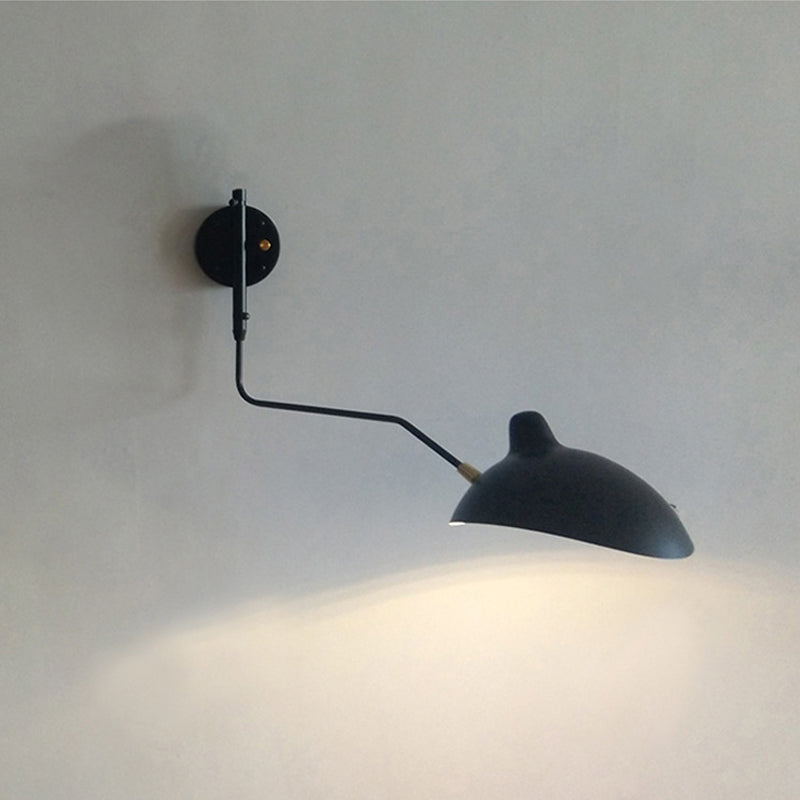 Contemporary Armed Wall Light Sconce Metal 1-Light Flush Mount Wall Sconce