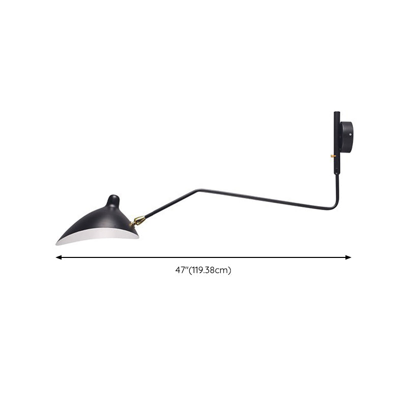 Contemporary Armed Wall Light Sconce Metal 1-Light Flush Mount Wall Sconce